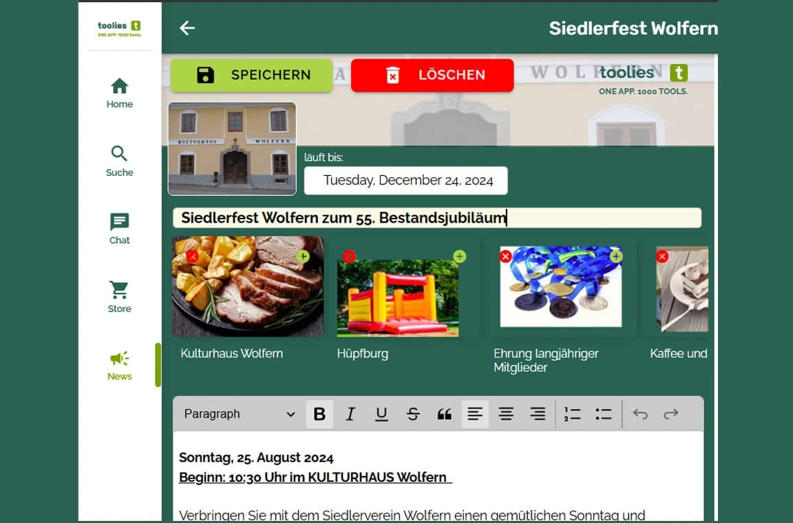 News anlegen, ändern, löschen